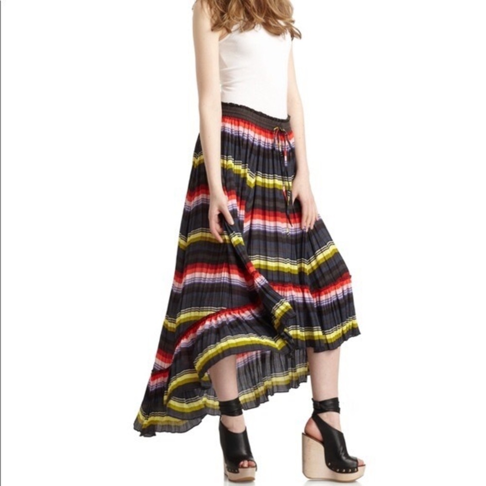 Free People Women's Crinkle Pleated Hi-low Skirt